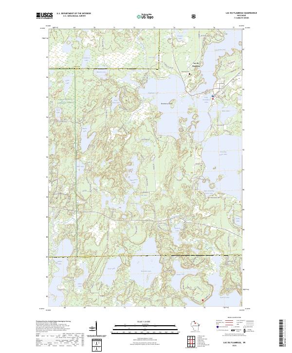 Lac du Flambeau topographic map thumbnail