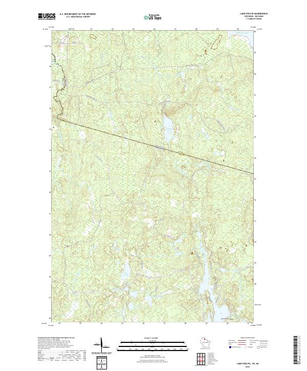Lake Evelyn topographic map thumbnail