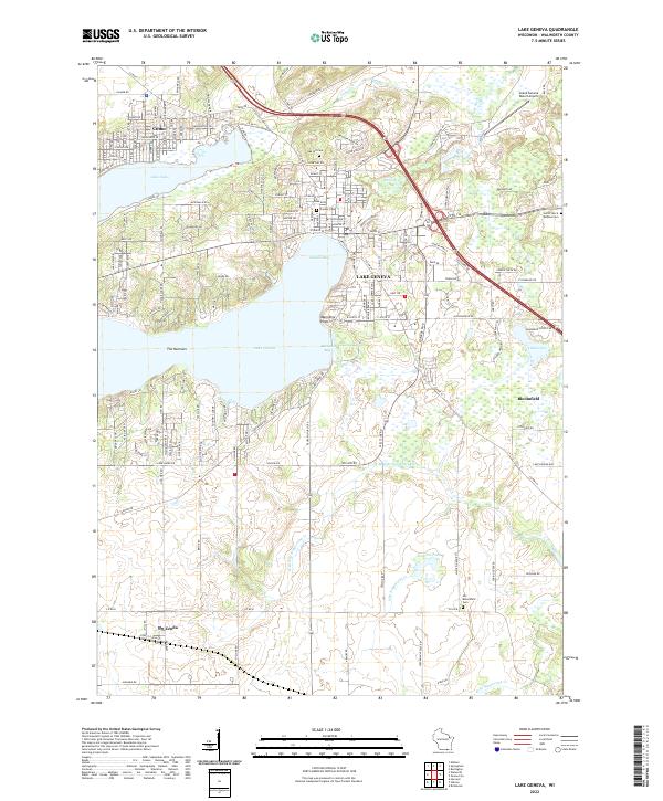 Lake Geneva topographic map thumbnail