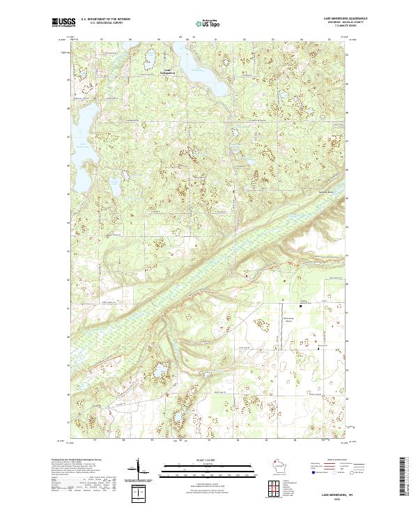 Lake Minnesuing topographic map thumbnail