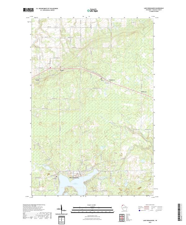 Lake Nebagamon topographic map thumbnail