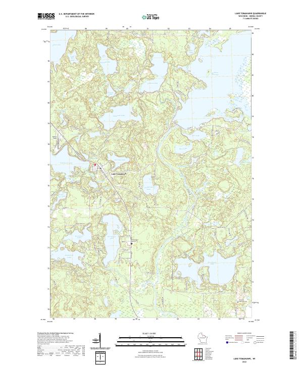 Lake Tomahawk topographic map thumbnail