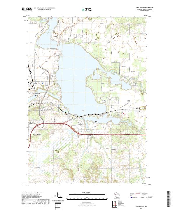 Lake Wissota topographic map thumbnail