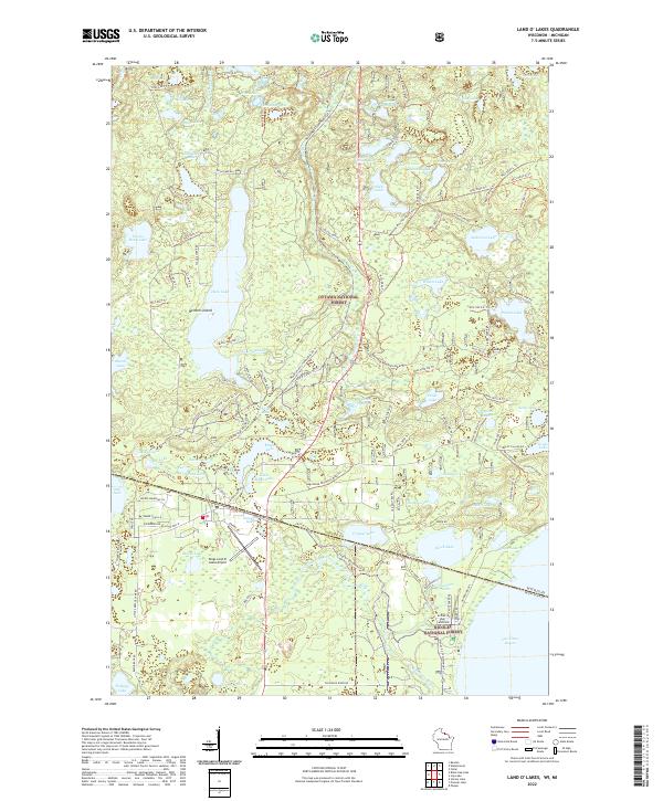 Land O' Lakes topographic map thumbnail