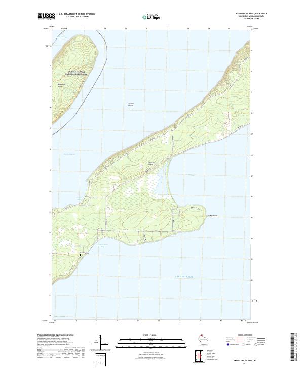 Madeline Island topographic map thumbnail