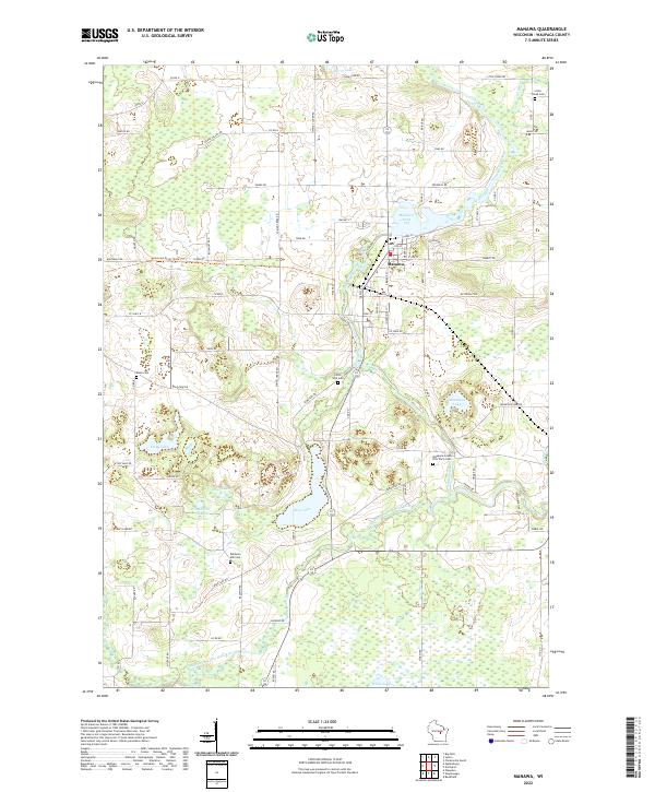 Manawa topographic map thumbnail
