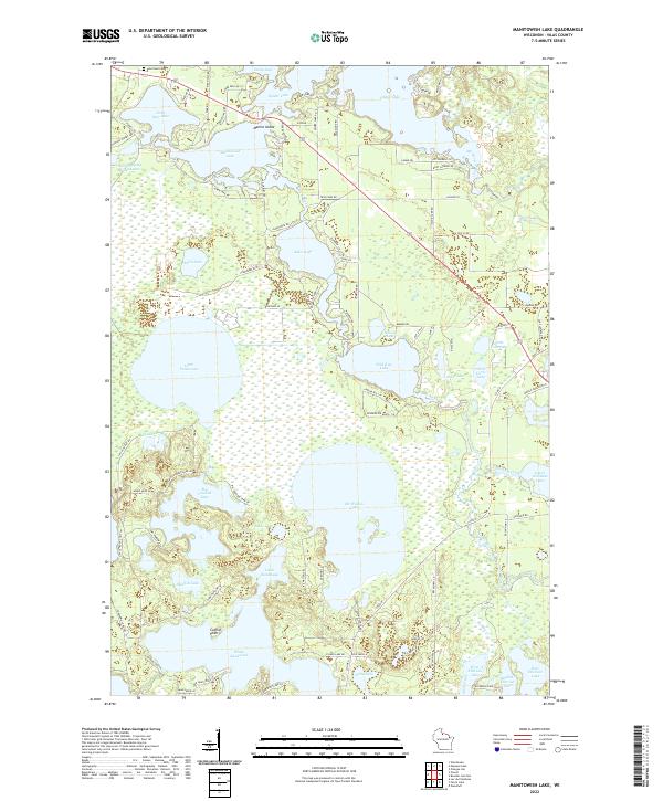 Manitowish Lake topographic map thumbnail