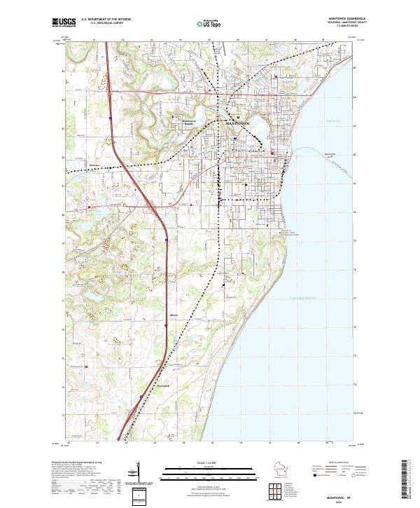 Manitowoc topographic map thumbnail