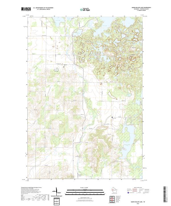 Marsh-Miller Lake topographic map thumbnail