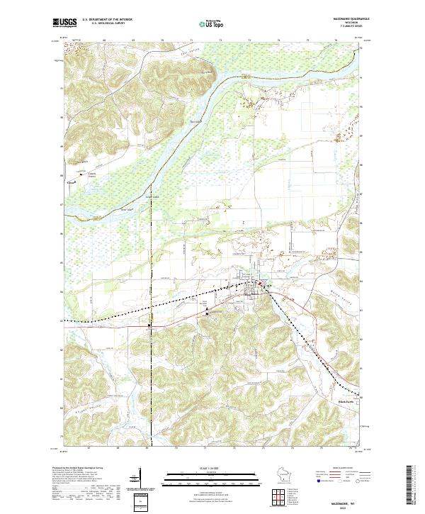 Mazomanie topographic map thumbnail