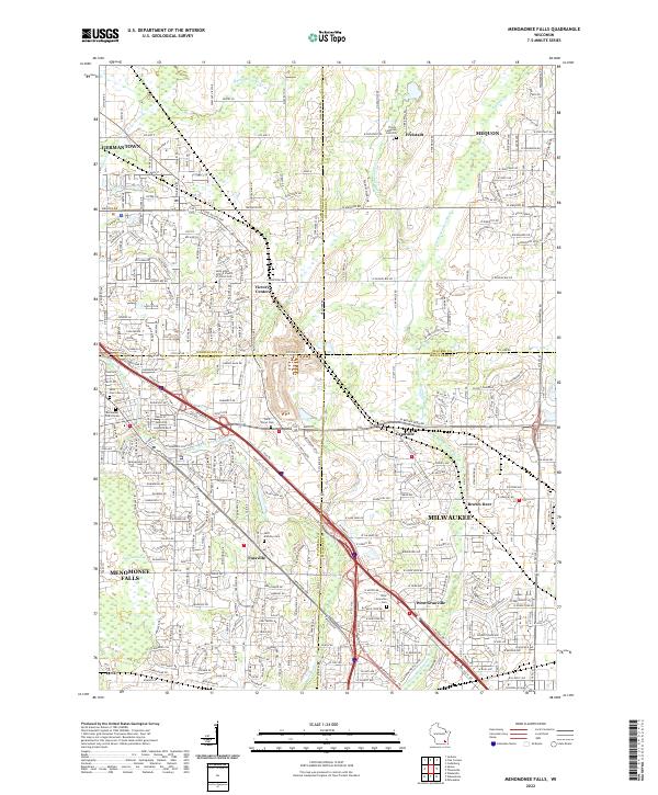 Menomonee Falls topographic map thumbnail