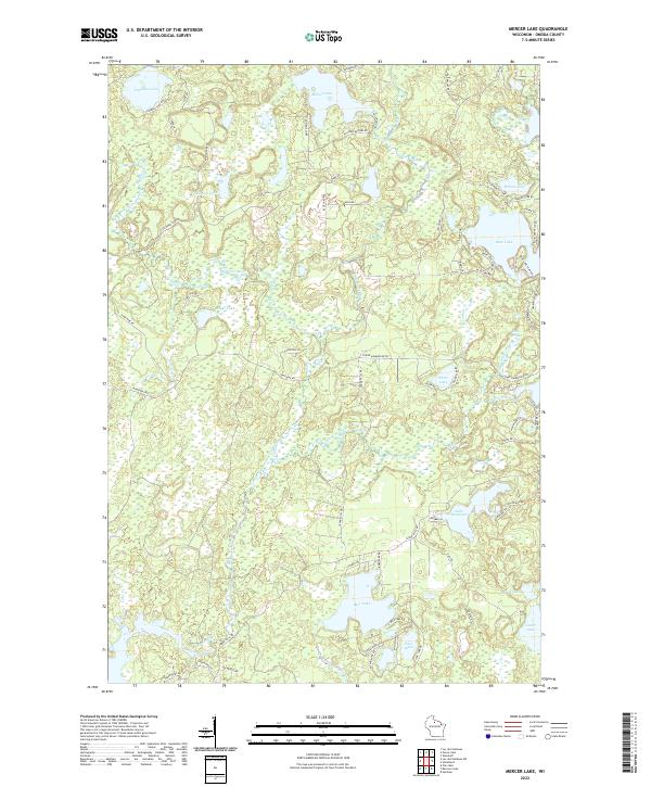Mercer Lake topographic map thumbnail