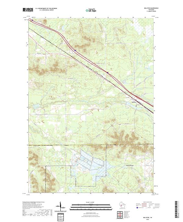 Millston topographic map thumbnail
