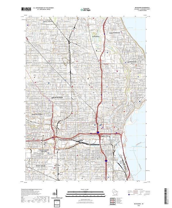 Milwaukee topographic map thumbnail