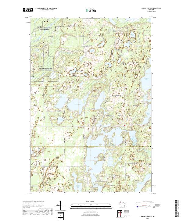 Minong Flowage topographic map thumbnail