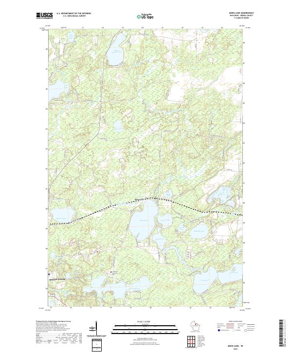 Moen Lake topographic map thumbnail