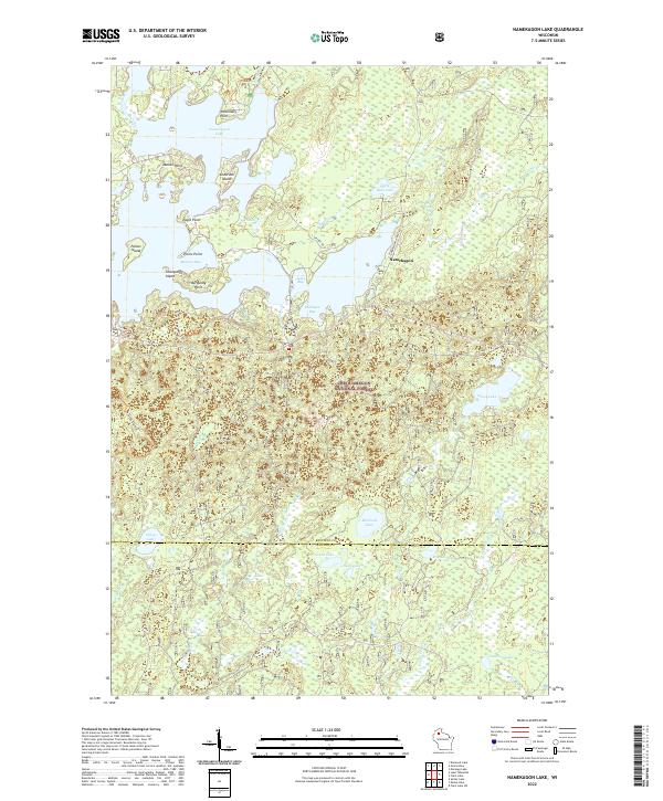 Namekagon Lake topographic map thumbnail