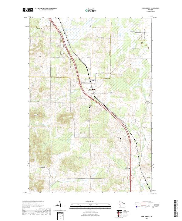 New Auburn topographic map thumbnail