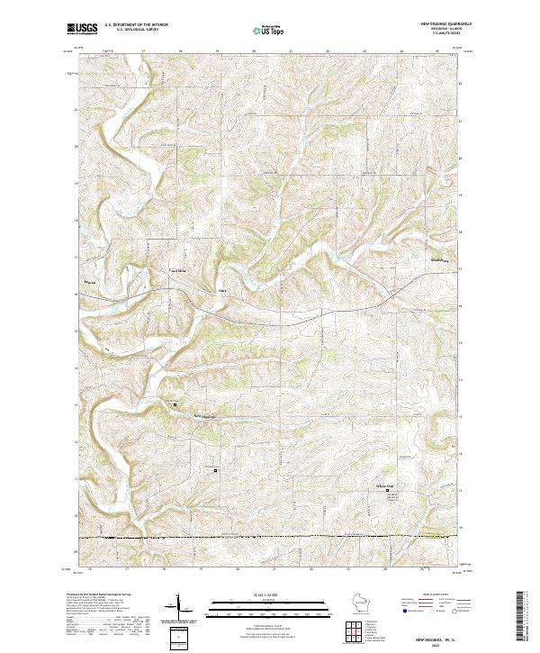 New Diggings topographic map thumbnail