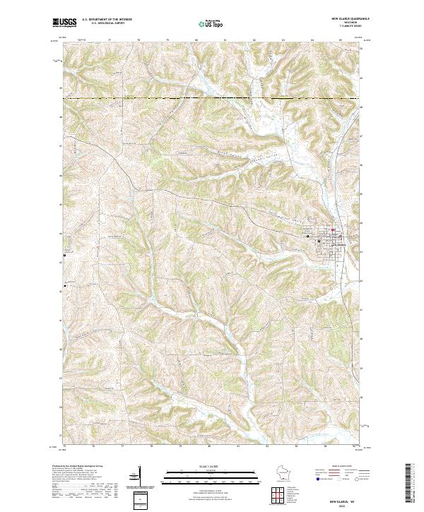 New Glarus topographic map thumbnail