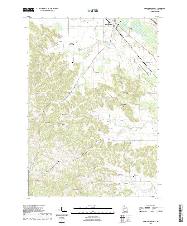 New Lisbon South topographic map thumbnail