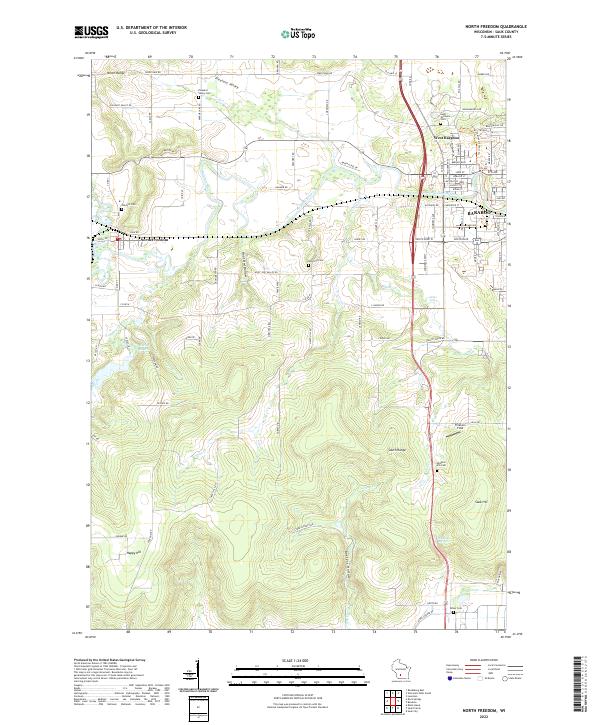 North Freedom topographic map thumbnail