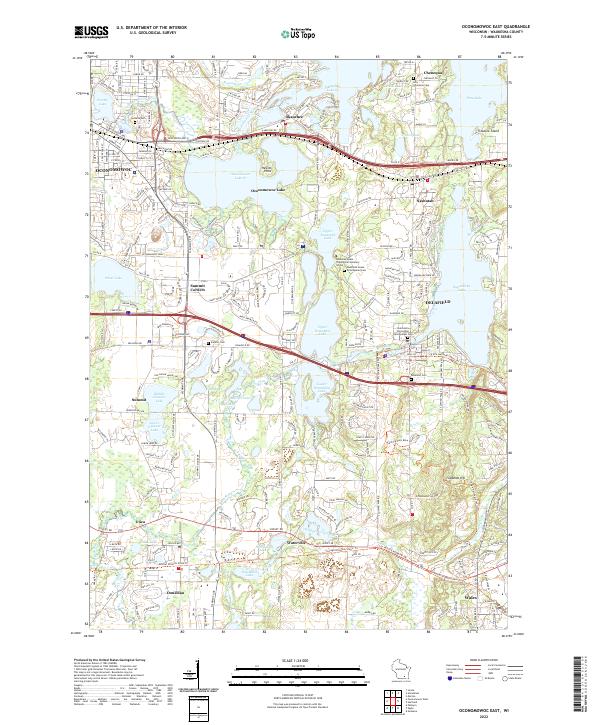 Oconomowoc East topographic map thumbnail