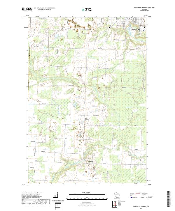 Oconto Falls South topographic map thumbnail