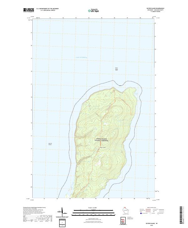 Outer Island topographic map thumbnail