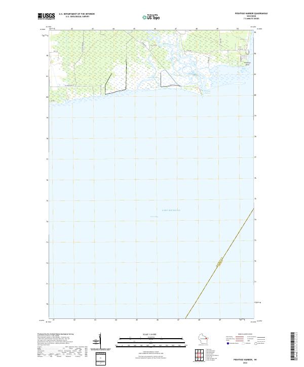 Peshtigo Harbor topographic map thumbnail