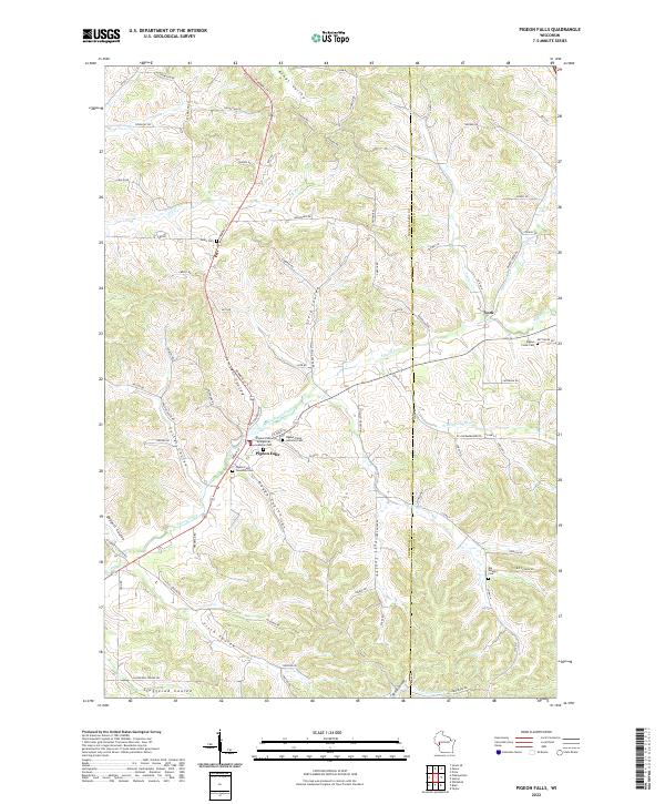 Pigeon Falls topographic map thumbnail