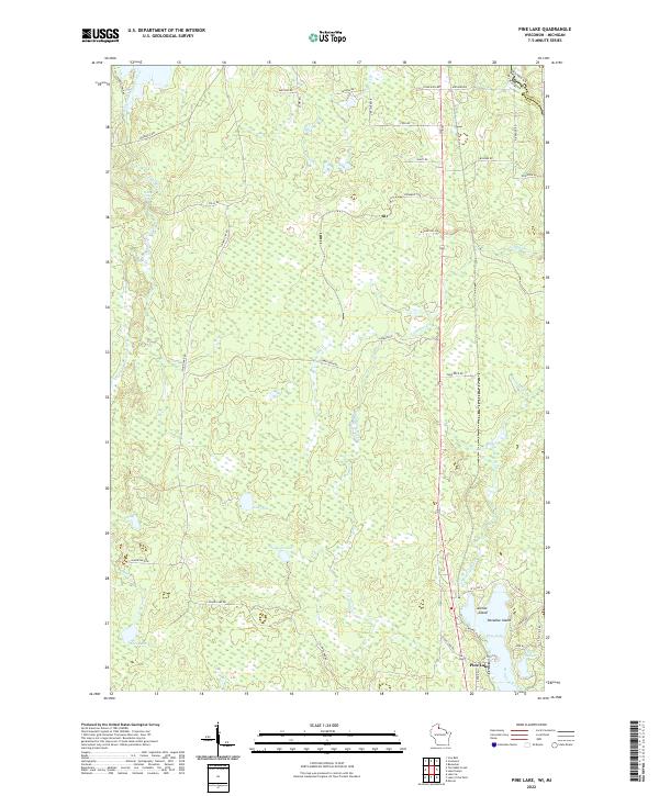 Pine Lake topographic map thumbnail