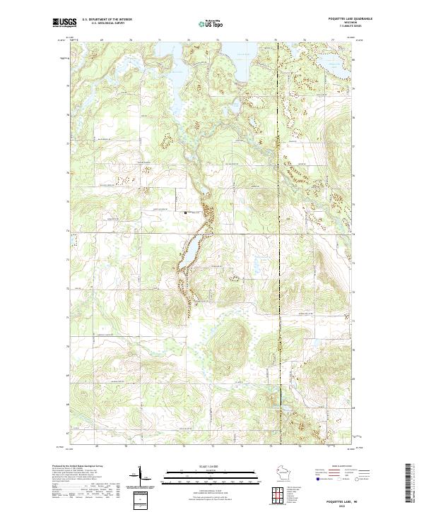 Poquettes Lake topographic map thumbnail