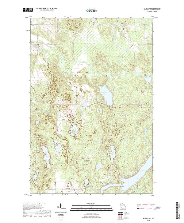 Potato Lake topographic map thumbnail