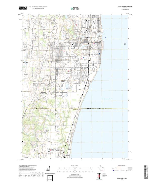 Racine South topographic map thumbnail