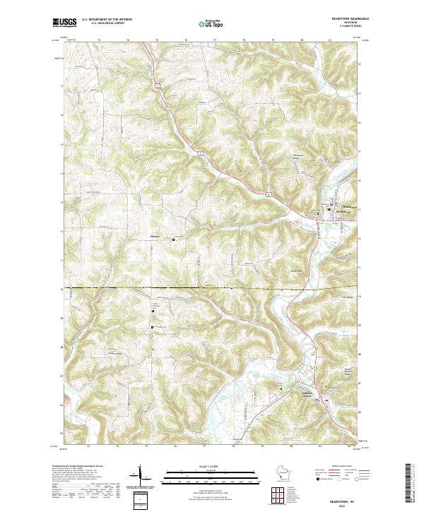 Readstown topographic map thumbnail