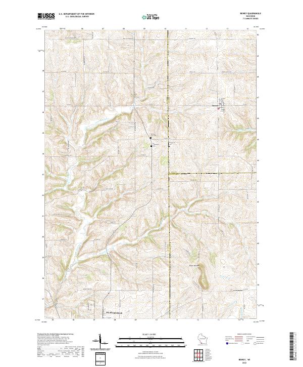 Rewey topographic map thumbnail