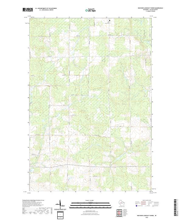 Rib River Lookout Tower topographic map thumbnail