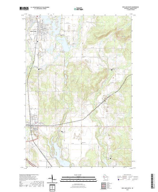 Rice Lake South topographic map thumbnail