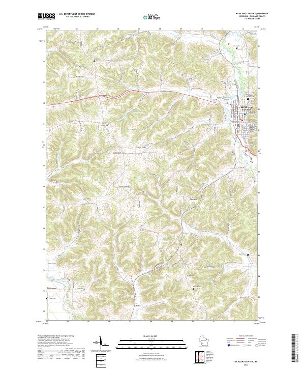 Richland Center topographic map thumbnail