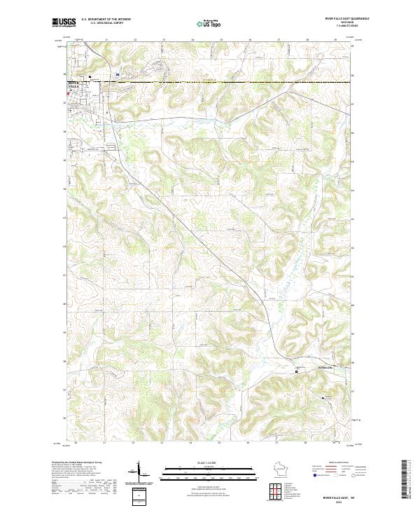 River Falls East topographic map thumbnail