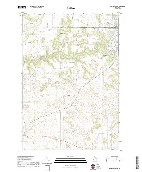 River Falls West topographic map thumbnail
