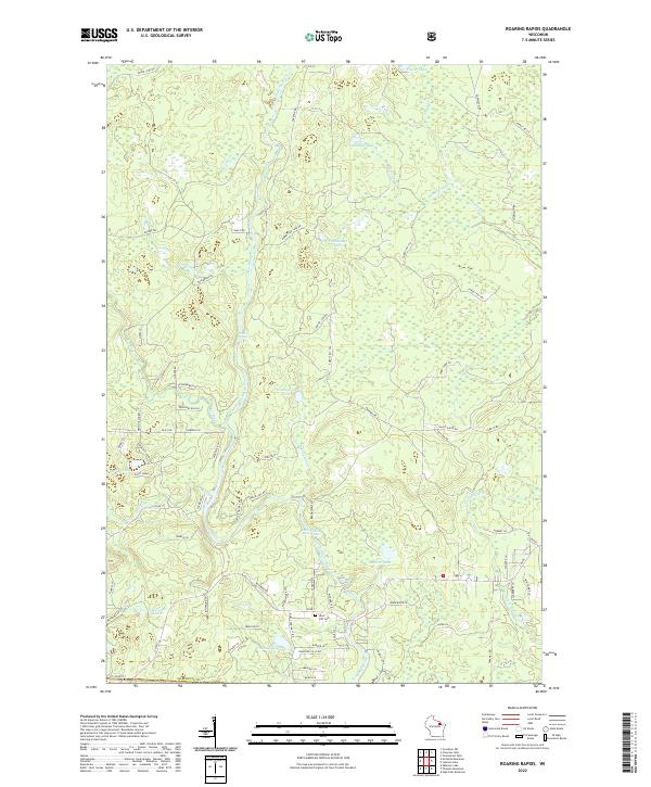 Roaring Rapids topographic map thumbnail
