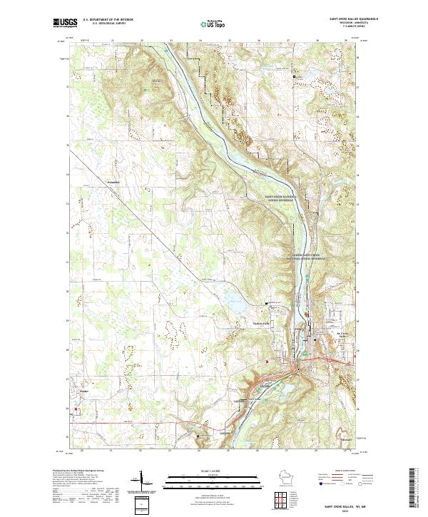 Saint Croix Dalles topographic map thumbnail