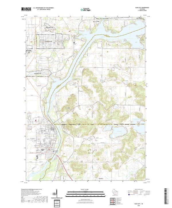 Sauk City topographic map thumbnail
