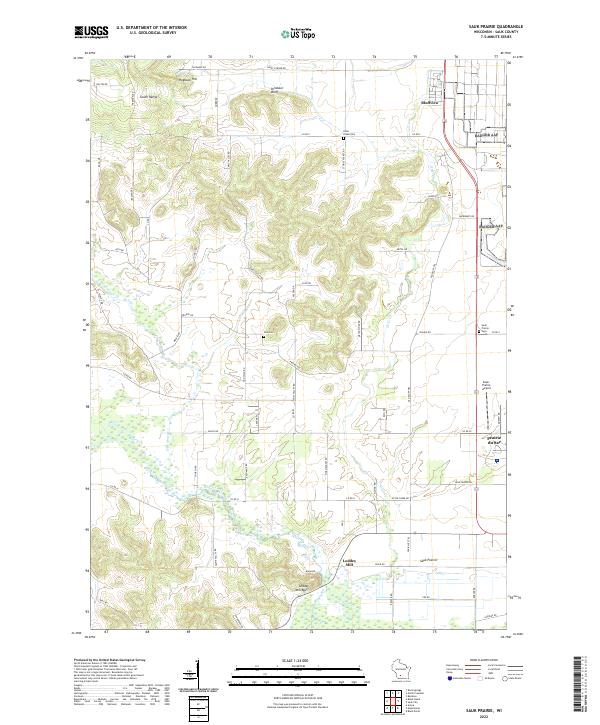 Sauk Prairie topographic map thumbnail