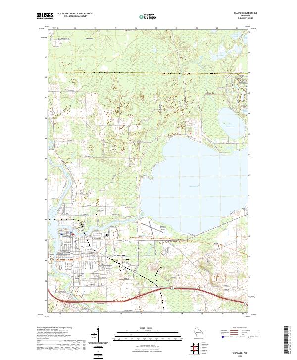 Shawano topographic map thumbnail