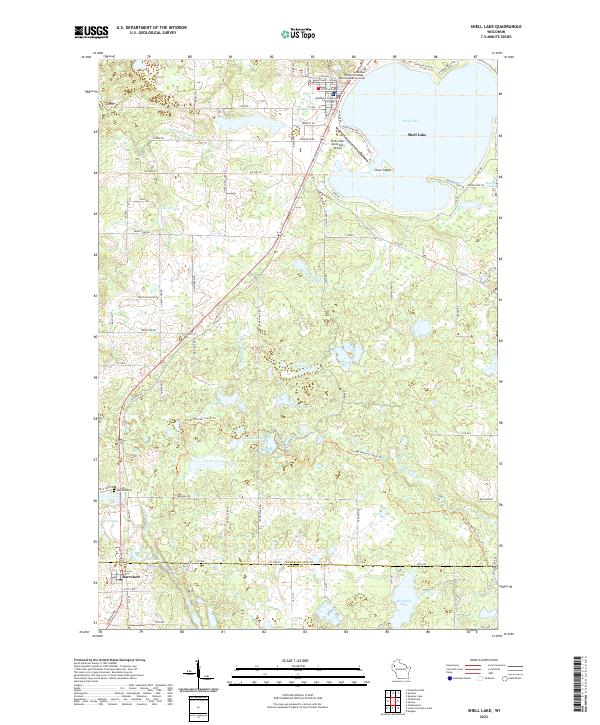 Shell Lake topographic map thumbnail