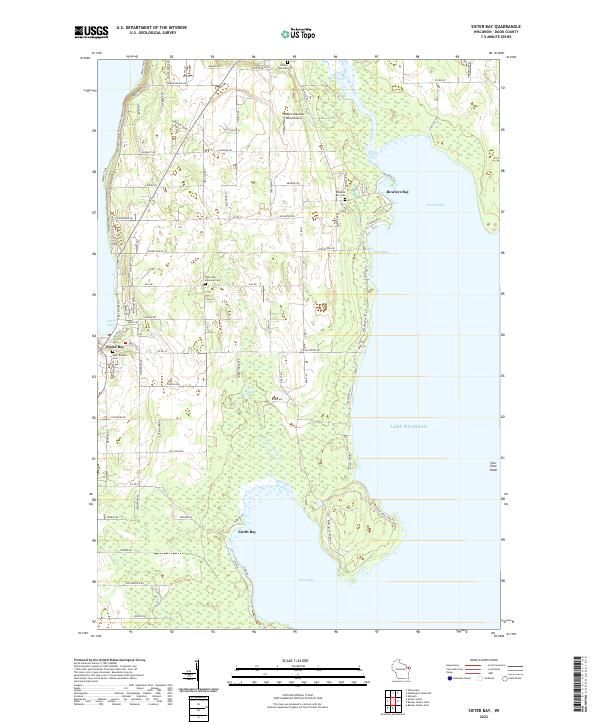 Sister Bay topographic map thumbnail