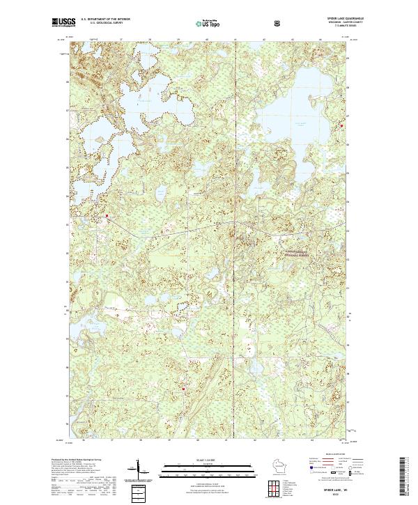 Spider Lake topographic map thumbnail